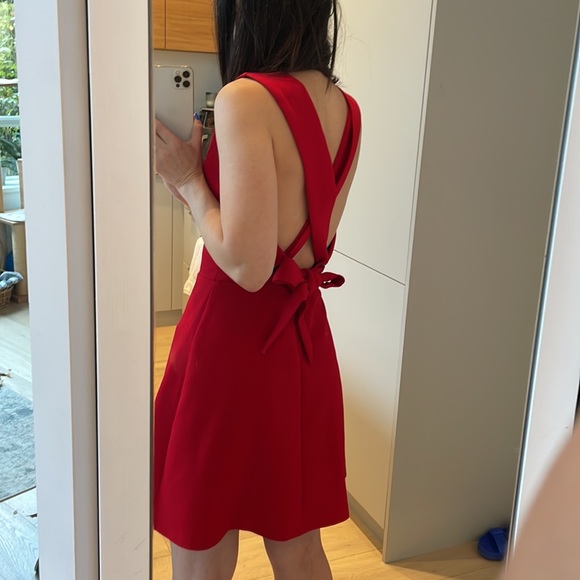 Open Back Red Mini Zara Dress - Picture 4 of 8